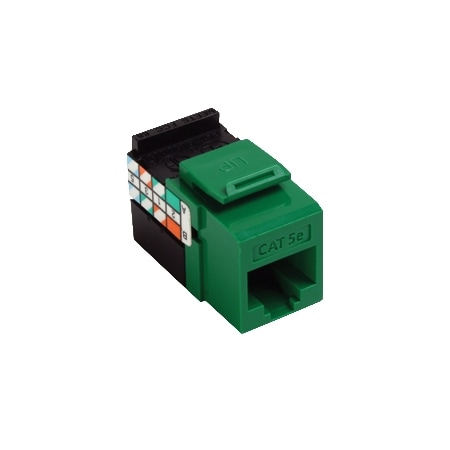 Leviton 1-Port Mod Jack 110 8W8P Utp, T568A/B Cat5E Quickport, Gigamax Green 5G108-RV5